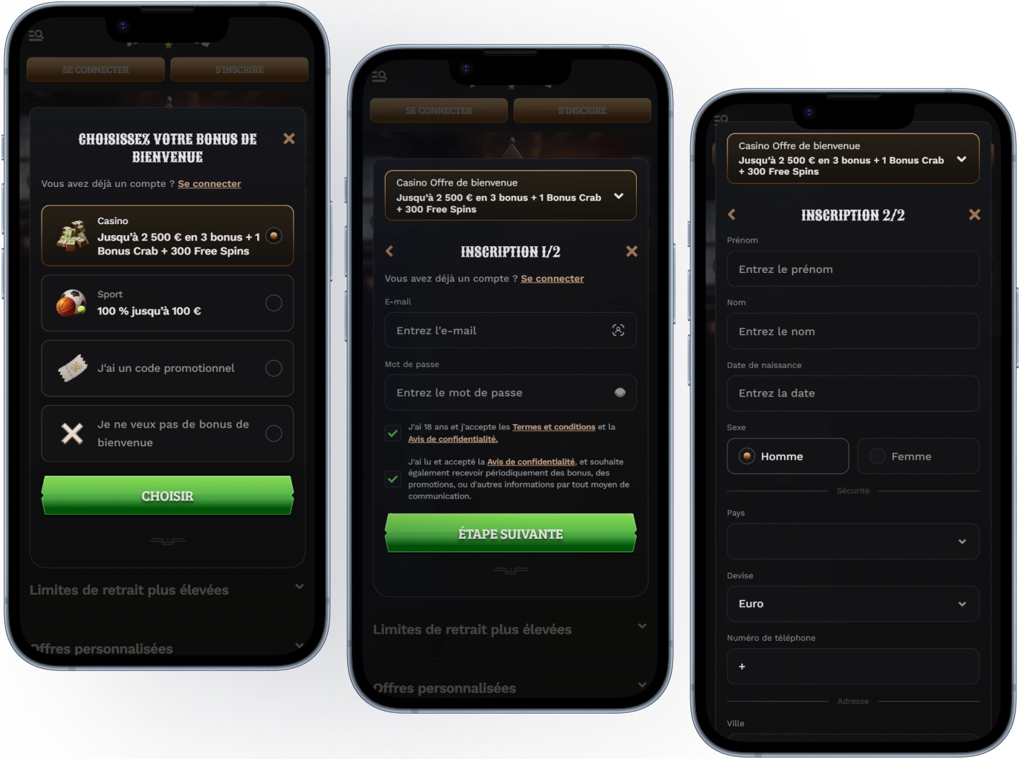 Comment s'inscrire sur Wildsino
